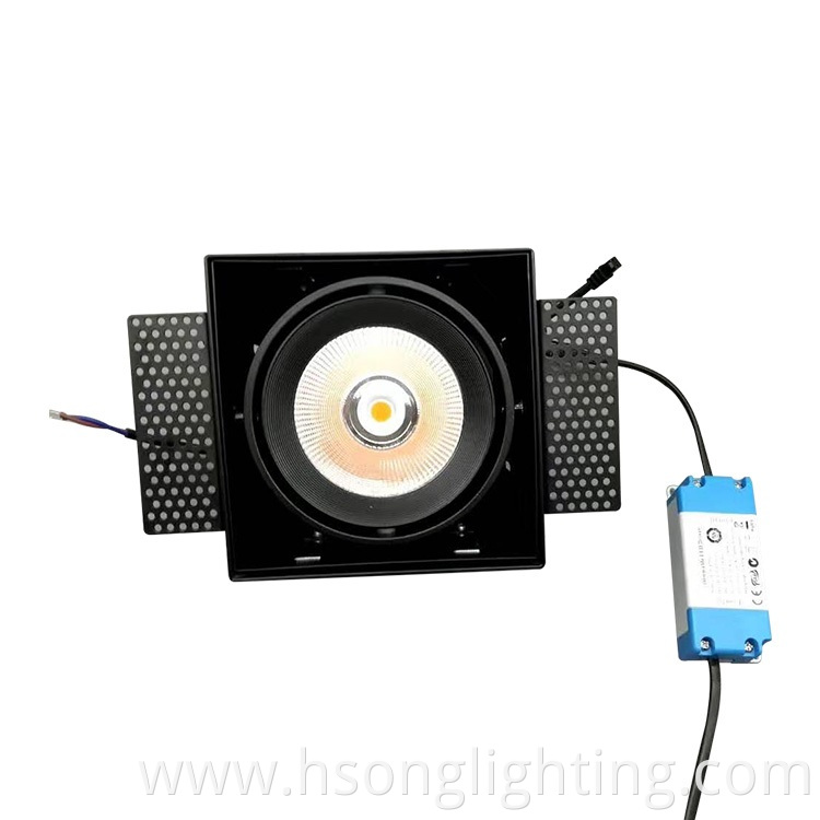 Trimless cob recessed led downlights anti glare dimming downlight for Commercial Lighting